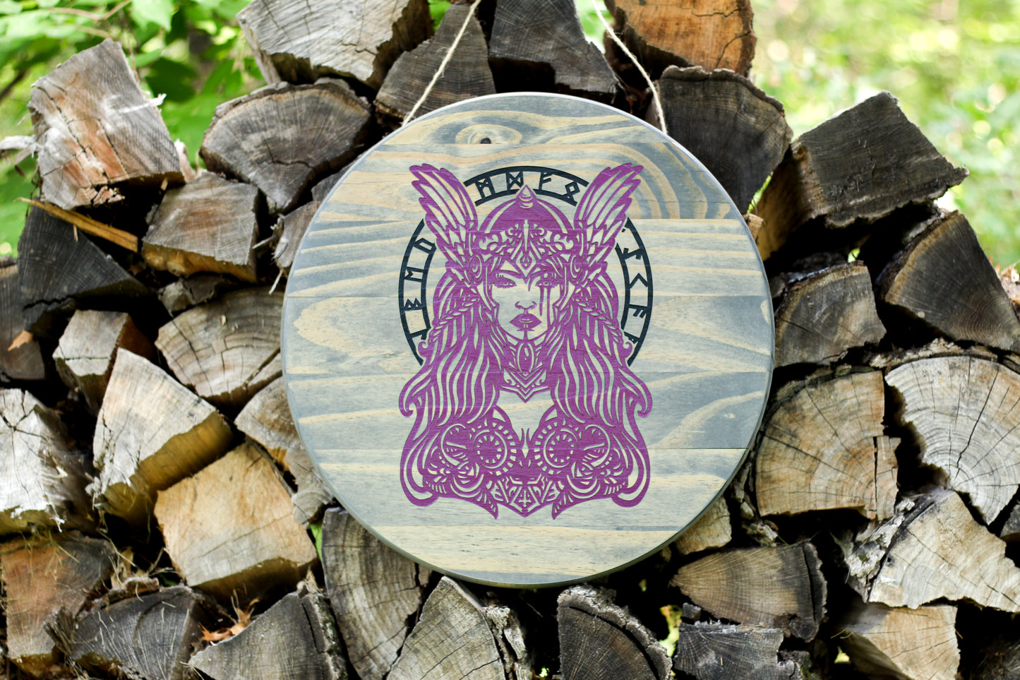 Freya/Freyja Wall Hanging (Gray and Pink)