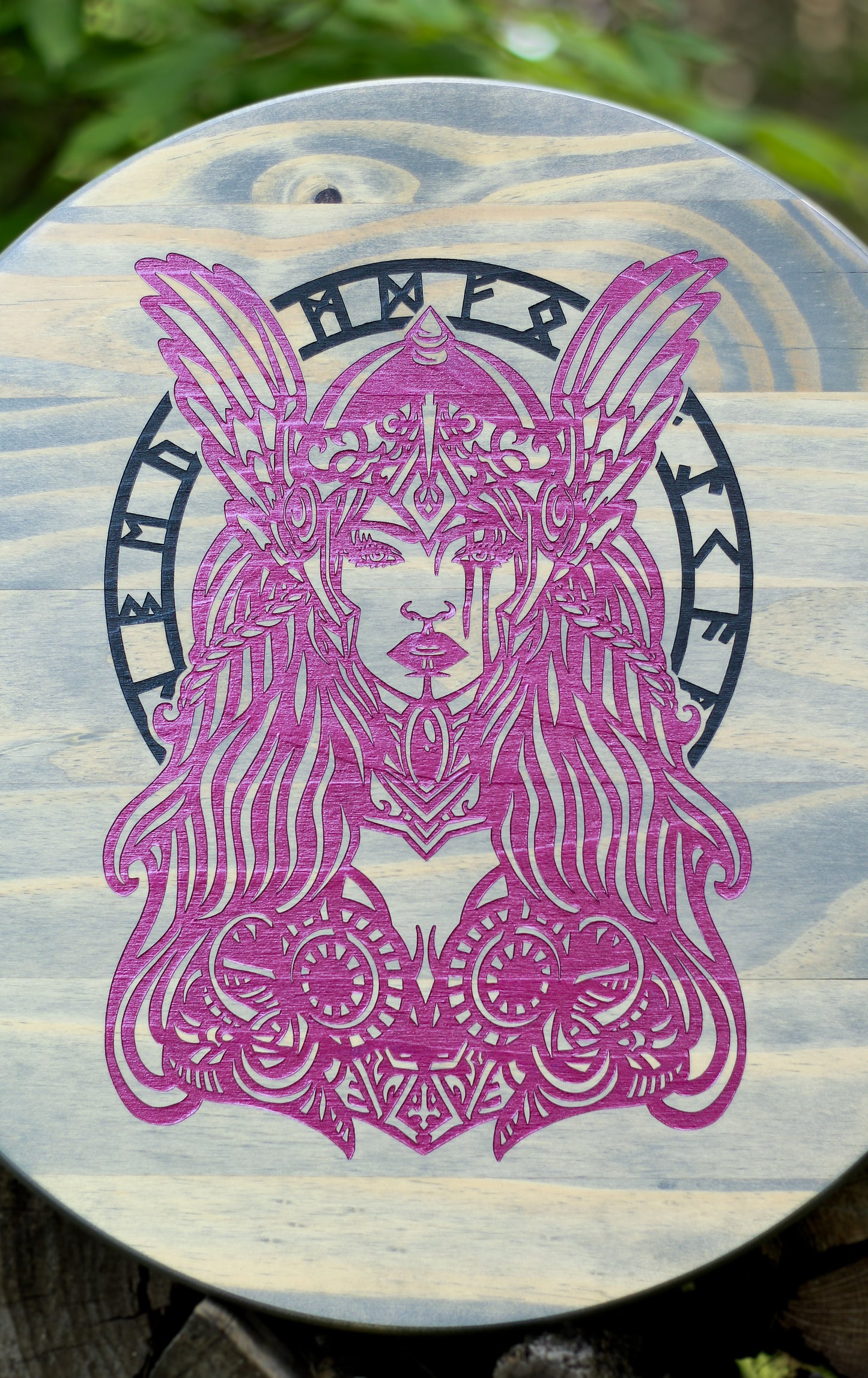 Freya/Freyja Wall Hanging (Gray and Pink)