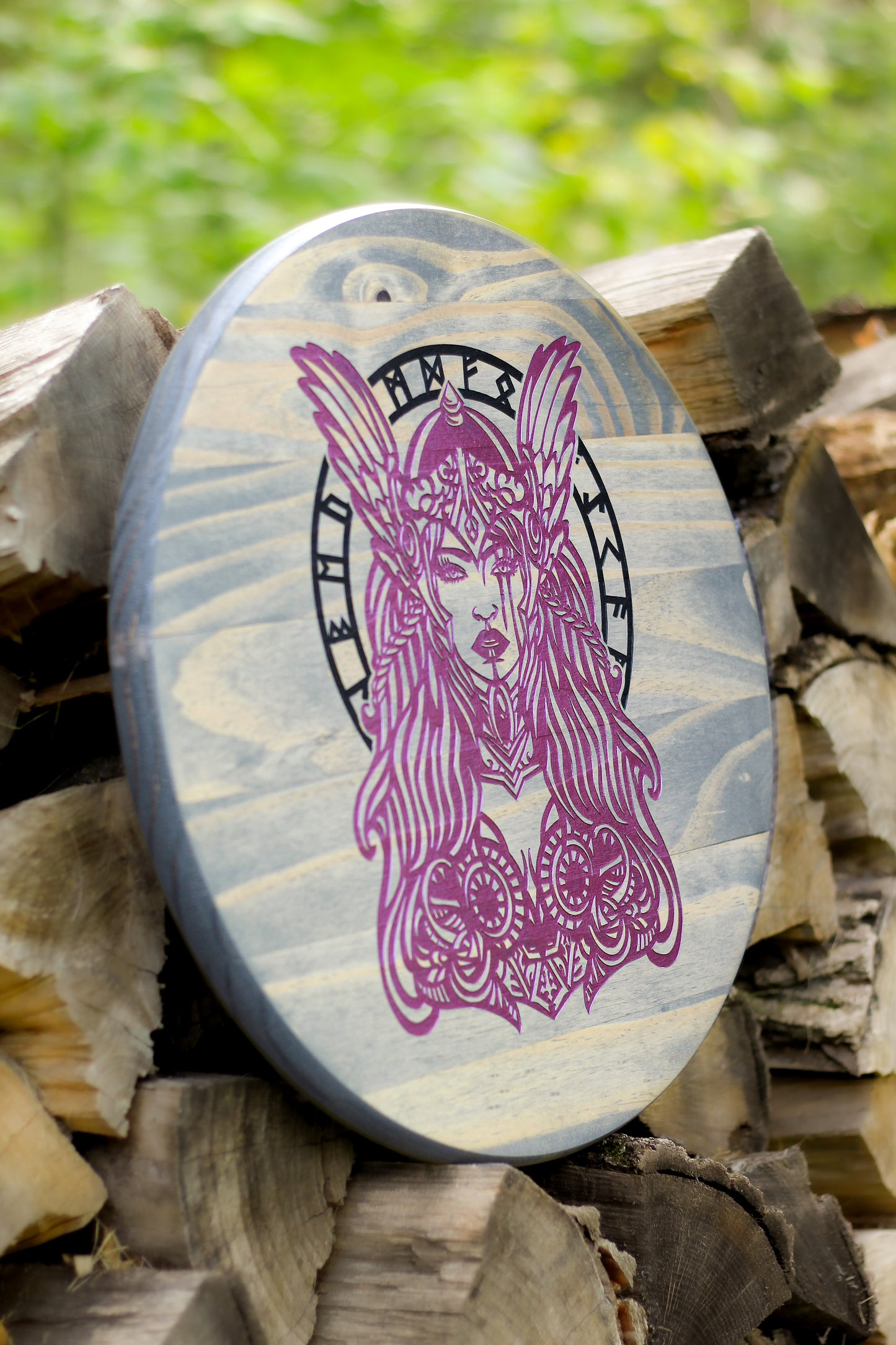 Freya/Freyja Wall Hanging (Gray and Pink)